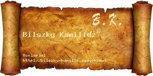 Bilszky Kamilló névjegykártya